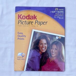 (4 available) Kodak Picture Paper 8.5x11 soft gloss double sided